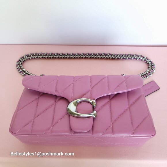 COACH Tabby 26 Quilted Smooth Nappa Leather MEDIUM Shoulder Bag - Fuchsia color⭐ - Picture 5 of 16